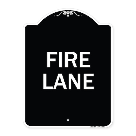 Signmission Fire Lane Supplementary Heavy-Gauge Aluminum Architectural Sign, 24" x 18", BW-1824-23991 A-DES-BW-1824-23991